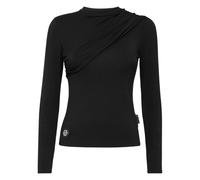 Philipp Plein - Modal Draped Longsleeve Fatale - Femme - Tops - Noir - Taille: 38 FR
