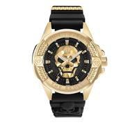 Philipp Plein Montre à affichage analogique 'THE $KULL' or / noir, Taille One Size