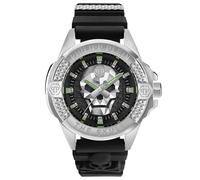 Philipp Plein Montre $Kull Pwaaa0121 – Analogique à quartz Homme Argenté/Noir Bracelet