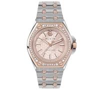 Philipp Plein Montre Femme PLEIN EXTREME PWJAA1323, Acier Inoxydable Bicolore, Diamètre 38 mm, Horloge Analogique Rose, Bracelet Bicolore, Étanche à 50 M, Design Opulent et Précieux