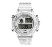 Philipp Plein - Montre Mixte - Quartz - Digital - Bracelet Silicone Blanc - PWFAA0121
