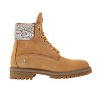 Philipp Plein - Nabuk Bottes Low Flat Crystal The Hunter - Femme - Chaussures - Beige - Taille: 35 EU