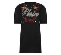 Philipp Plein - Open Back T-Shirt Dress Tattoo Strass - Femme - Robes - Noir - Taille: 42 FR