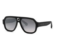 Philipp Plein Spp143 Geometric Sunglasses Noir Smoke Gradient/Mirror Silver/CAT2 Homme