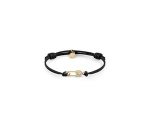 Philipp Plein PJKGA08BU Bracelet en textile pour femme en acier inoxydable IP doré PIN de sécurité