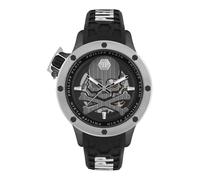 Philipp Plein Plein Rich Montre Automatique en Silicone pour Homme, Noir/Blanc/argenté - Pwuaa0523, lanière