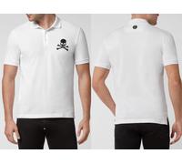 PHILIPP PLEIN Polo À Skull En Cuir Avec Patch Hexagone PP T-Shirt XL