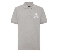 Philipp Plein - Polo Piqué MC Tête de Mort - Homme - Tops - Gris - Taille: M