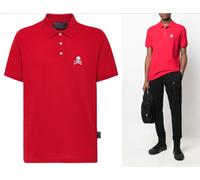 PHILIPP PLEIN Polo Shirt Polo Hemd SS Skull Logo T-Shirt Top Neuf M