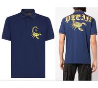 PHILIPP PLEIN Polo Shirt Scorpion Avec Logo Patch T-Shirt Nouvelle Saison S