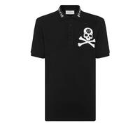 Philipp Plein - Polo shirt SS Skull&Bones - Homme - Tops - Noir - Taille: 4XL