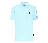 Philipp Plein - Polo Slim Fit MC Skull&Bones - Homme - Tops - Bleu - Taille: 3XL