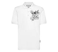 Philipp Plein - Polo Slim Fit Snake - Homme - Tops - Blanc - Taille: XL