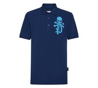 Philipp Plein - Polo Slim Fit Tête de Mort - Homme - Tops - Bleu - Taille: S