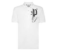 Philipp Plein - Polo SS Gothic Plein - Homme - Tops - Blanc - Taille: 3XL
