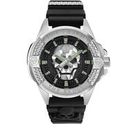 Philipp Plein $Kull Montre analogique à Quartz pour Homme, Argenté/Noir - Pwaaa0121, Bracelet