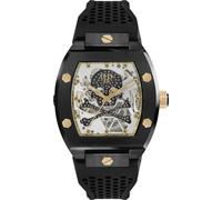 Philipp Plein PWBAA0521 THE $KELETON automatique gris noir Montre homme NOUVELLE