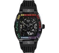 Philipp Plein Montre The Skeleton Rainbow Unisexe Automatique 44 mm Noir