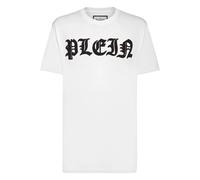 Philipp Plein - Round Neck T-Shirt Gothic Plein - Homme - Tops - Blanc - Taille: 4XL