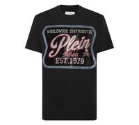 Philipp Plein - Round Neck T-Shirt Patch Milan - Homme - Tops - Noir - Taille: 3XL