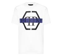 Philipp Plein - Round Neck T-Shirt PP Tape - Homme - Tops - Blanc - Taille: 2XL