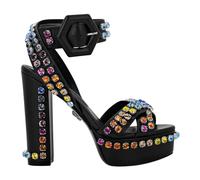 Philipp Plein - Sandales à talons hauts avec cristaux - Femme - Chaussures - Multicolore - Taille: 37 EU