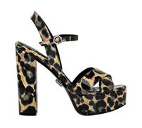 Philipp Plein - Sandales à Talons Hauts en Cuir Verni Léopard - Femme - Chaussures - Brun - Taille: 40 EU