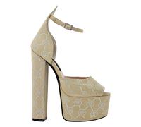 Philipp Plein - Sandales à talons hauts Monogram - Femme - Chaussures - Beige - Taille: 40 EU