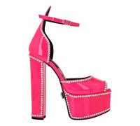 Philipp Plein - Sandales Plateformes Vernies à Talons Hauts - Femme - Chaussures - Rose - Taille: 39 EU