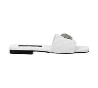 Philipp Plein - Sandales Plates Cristal Tête de Mort - Femme - Chaussures - Blanc - Taille: 36 EU