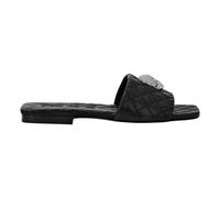 Philipp Plein - Sandales Plates Tête de Mort en Cristal - Femme - Chaussures - Noir - Taille: 35 EU