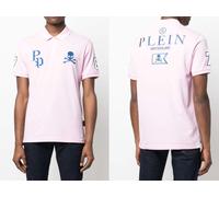 Philipp Plein Shirt Polo Ss Multi Tête de Mort Logo Chemise Polo T-Shirt Neuf