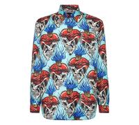 Philipp Plein - Silk Dandy Shirt Love Tattoo - Homme - Chemises - Multicolore - Taille: 3XL