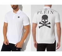 PHILIPP PLEIN Skull Polo Shirt Polohemd Leather PP Hexagon Patch T-Shirt