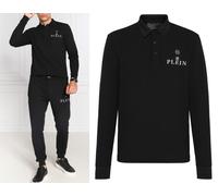 PHILIPP PLEIN Skull Polo Shirt Polohemd Leather PP Hexagon Patch T-Shirt, S