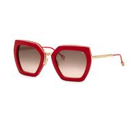 Philipp Plein Femme Philipp Plein SPP097S PLEIN QUEEN 06Y6 Lunettes de soleil Métal Rouge Marron Carré Normale Ombré