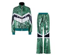 Philipp Plein - Survêtement Haut/Pantalon avec Cristaux - Femme - Combinaisons et Ensembles - Vert - Taille: 36 FR