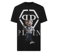 Philipp Plein - T-shirt Brodé Col Rond Ours en Peluche - Homme - Tops - Noir - Taille: XL