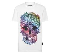 Philipp Plein - T-shirt Col Rond MC Baroque Skull - Homme - Tops - Blanc - Taille: 4XL