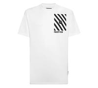 Philipp Plein - T-shirt Col Rond MC Rayures Arc-en-ciel - Homme - Tops - Blanc - Taille: 3XL