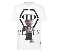 Philipp Plein - T-Shirt Col Rond Ours en Peluche - Homme - Tops - Blanc - Taille: 3XL