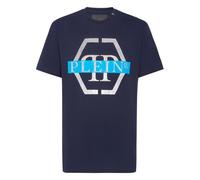 Philipp Plein - T-Shirt Col Rond PP Tape - Homme - Tops - Bleu - Taille: XL