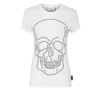 Philipp Plein - T-Shirt Col Rond Skull - Femme - Tops - Blanc - Taille: 46 FR