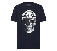 Philipp Plein - T-shirt Col Rond SS Stones Skull - Homme - Tops - Bleu - Taille: 3XL