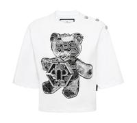 Philipp Plein - T-Shirt Col Rond Teddy - Femme - Tops - Blanc - Taille: 38 FR