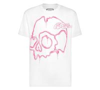 Philipp Plein - T-shirt Col Rond Tête de Mort - Homme - Tops - Blanc - Taille: 2XL