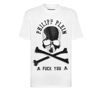 Philipp Plein - T-Shirt Col Rond Tête de Mort & Ossements - Homme - Tops - Blanc - Taille: 3XL