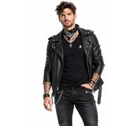 Philipp Plein T-Shirt Col V Skull Logo Stretch Coton Bleu Neuf XL