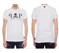 Philipp Plein T-Shirt Homme Platinium Cut Skull Logo Col Rond Top Neuf 3XL