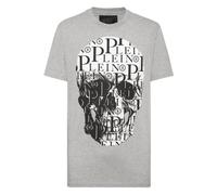 Philipp Plein - T-shirt Round Neck Skull - Homme - Tops - Gris - Taille: S
